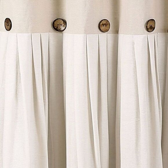 Lush Decor -  Color Block Pleated Shower Curtain 72x7 Beige - Picture 3 of 4